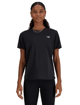 Athletics T-shirt Damen T-Shirts - Schwarz - Größe S - Poly Jersey Black S - New Balance - FashionsVida