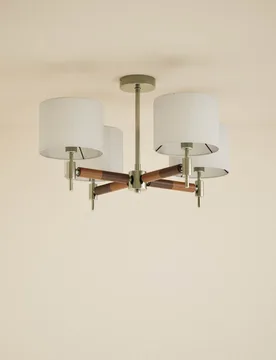 Marlowe Metal Flush Ceiling Light Natural - M&S - FashionsVida