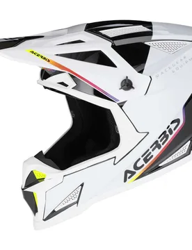 Casco Moto Cross OFFROAD T711 Bianco Nero taglia M - Acerbis - FashionsVida