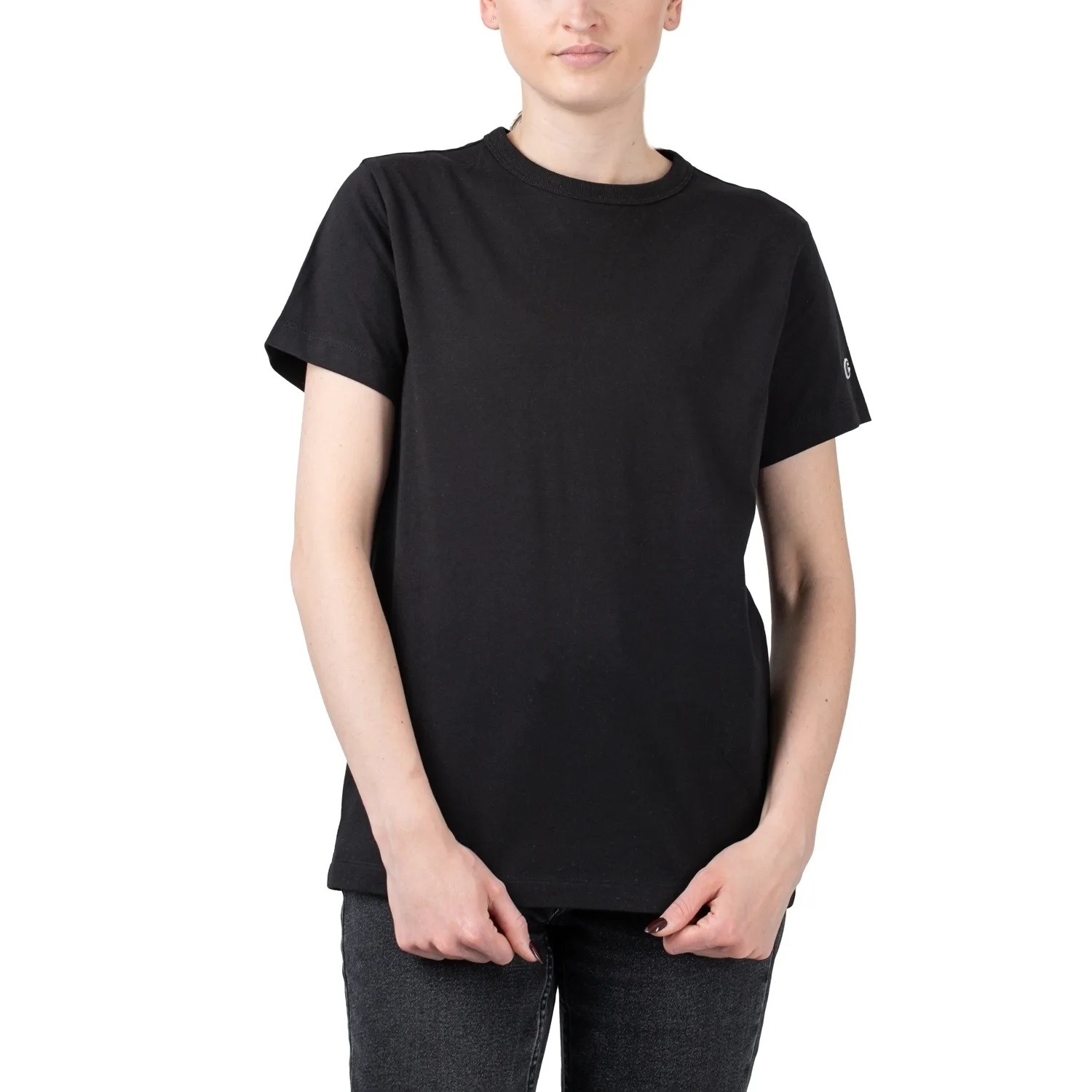 Champion Crewneck Tee Black M Damen - Champion - FashionsVida