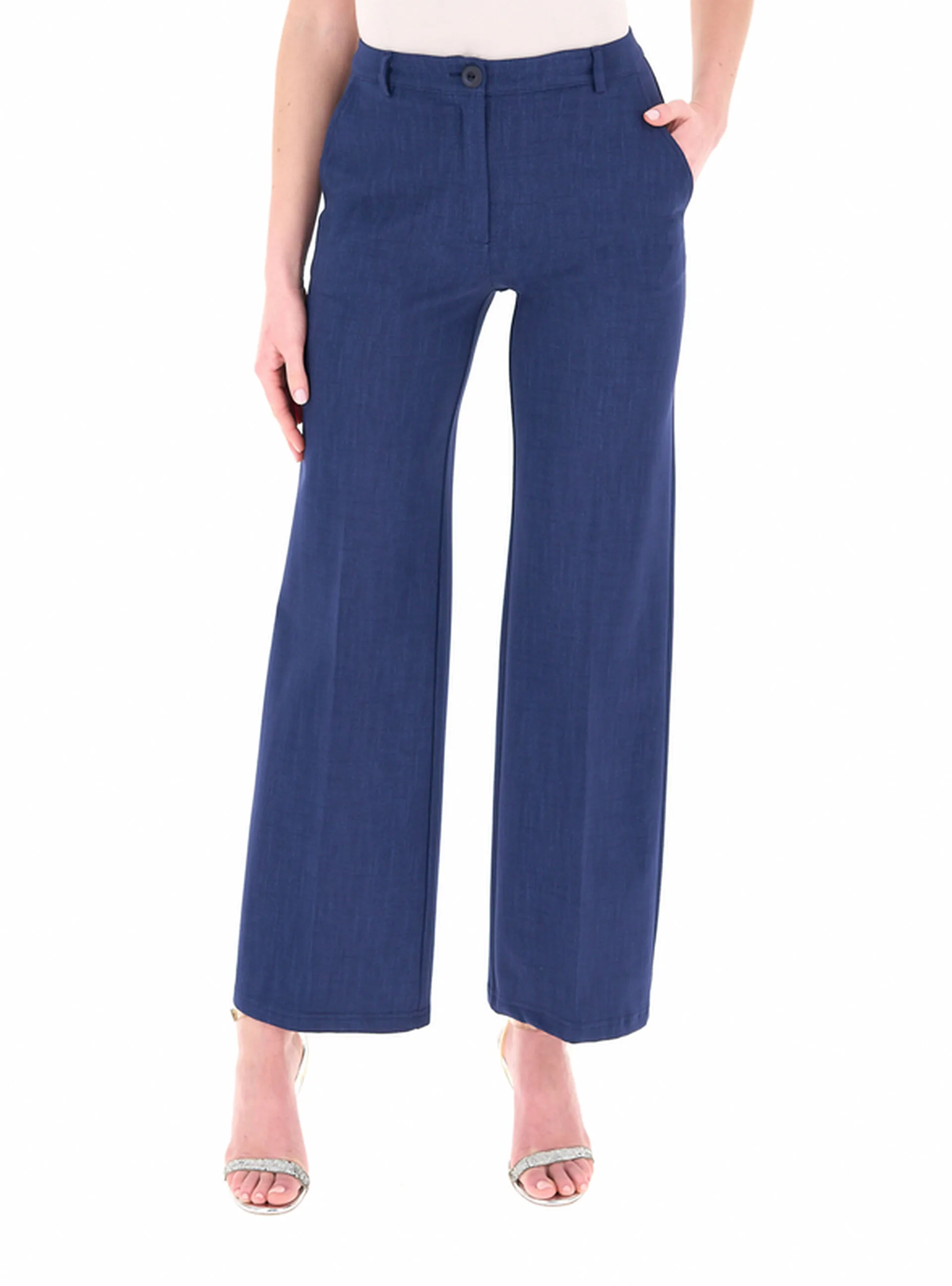 Pantalone a palazzo BLU AVIO L - Rinascimento - FashionsVida