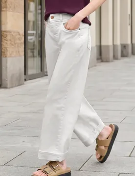 Street One High Waist Jeans Culotte im Casual Fit female Braun - Street One Studio - FashionsVida