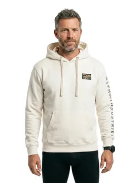 Industries Sweat à Capuche Camo Sleeve Vintage White L - ALPHA - FashionsVida