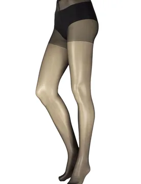 Women's 2 Pair 10 Denier 24/7 Gloss Tights Black L - Black - Size: Large - Charnos - FashionsVida