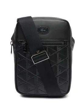 Vertical Monogram Print Leather Bag Black Stück Herren - Lacoste - FashionsVida