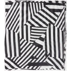 Pañuelo de viscosa con estampado lineal
