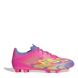 Mens F50 League Lace-Up Stripe Patterned Boots In Lucid Nk/lemon - Multicolour - Size Uk 8.5