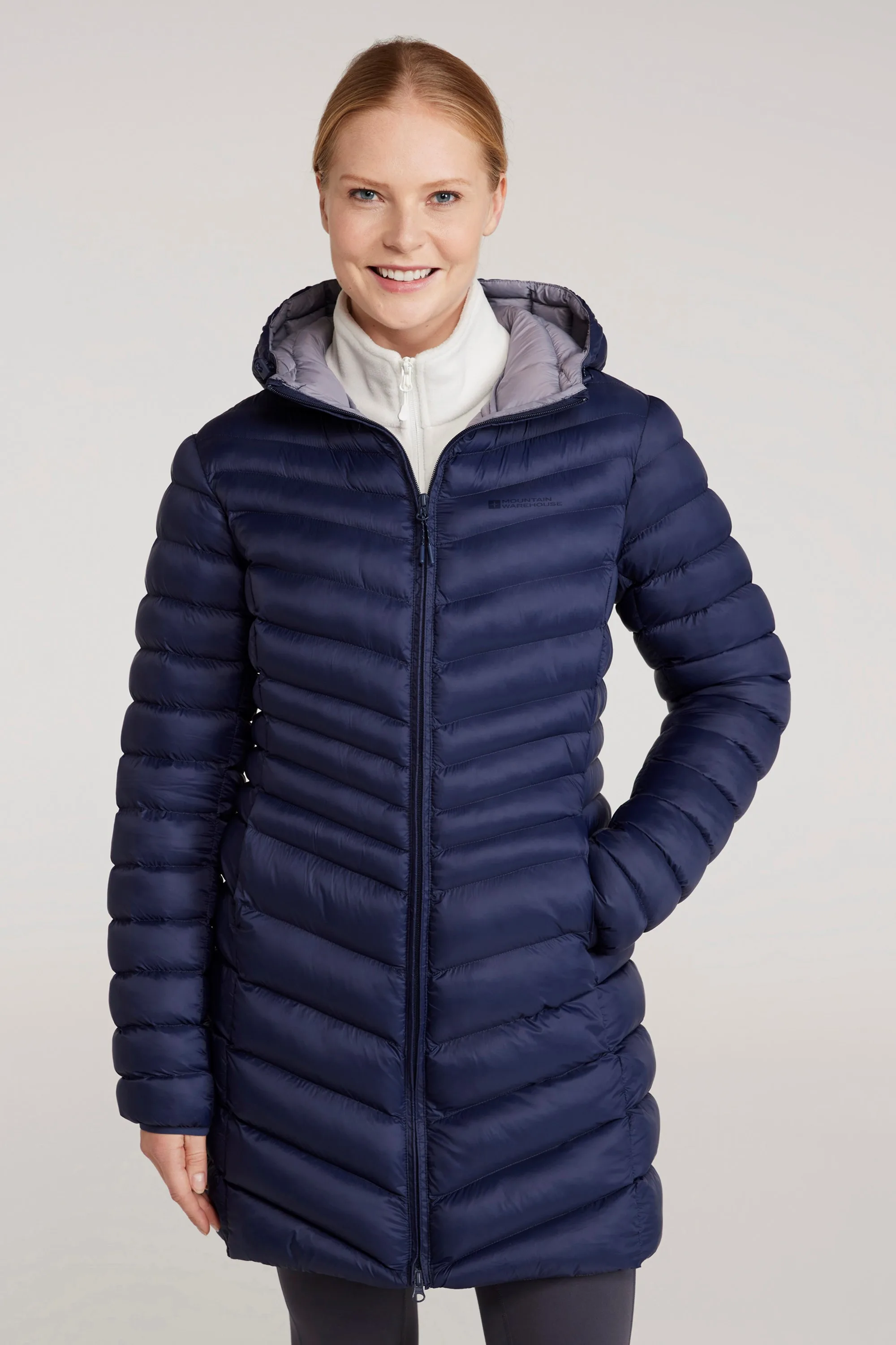 Florence Womens Long Padded Jacket - Navy - Navy - Size: 22 - Mountain Warehouse - FashionsVida