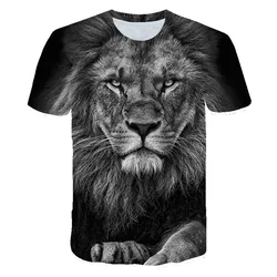 Summer King Of The Forest Lion Graphic t shirts New 3D Animal Pattern Men's t-shirts Fashion Casual Print Funny t shirts