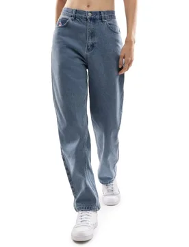 Pantalón vaquero barrel 120 aniversario Real Sporting de Gijón mujer SC120 Voyager-W Denim - Siroko - FashionsVida