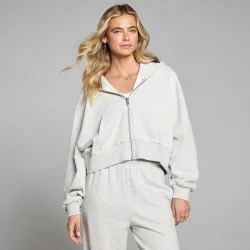 Sudadera con capucha y cremallera de felpa ligera para mujer de MP - moteado - XS