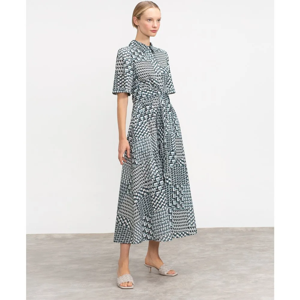 Vestido midi de manga corta - Lasserre - FashionsVida