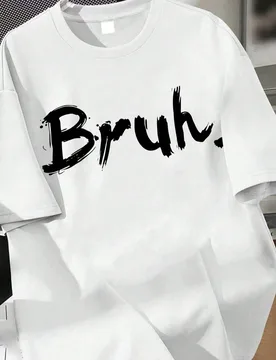 Pieza Camiseta de manga corta casual con estampado de texto, un imprescindible para salidas diarias durante las temporadas de primavera y verano, idea - Shein - FashionsVida