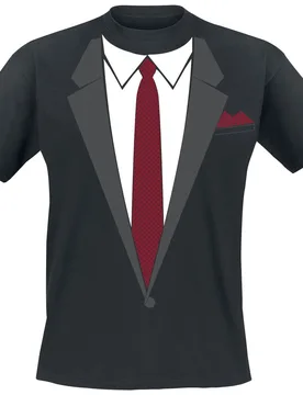 T-Shirt - Sakko mit Krawatte - M bis 3XL - für Männer - Größe L - schwarz - Männer - male - Alkohol & Party - FashionsVida