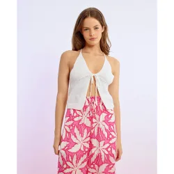 Top de mujer escote halter con lazada