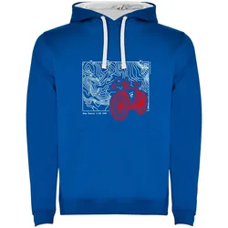Felpa Con Cappuccio Topographic Royal Blue