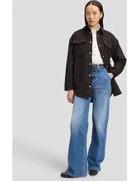 Vaquero de mujer de corte palazzo de tiro alto con bolsillos funcionales - Lee - FashionsVida