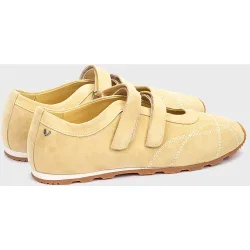 Zapatillas de mujer de piel con cierre adherente