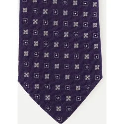 Corbata de hombre de seda con flores a doble contraste