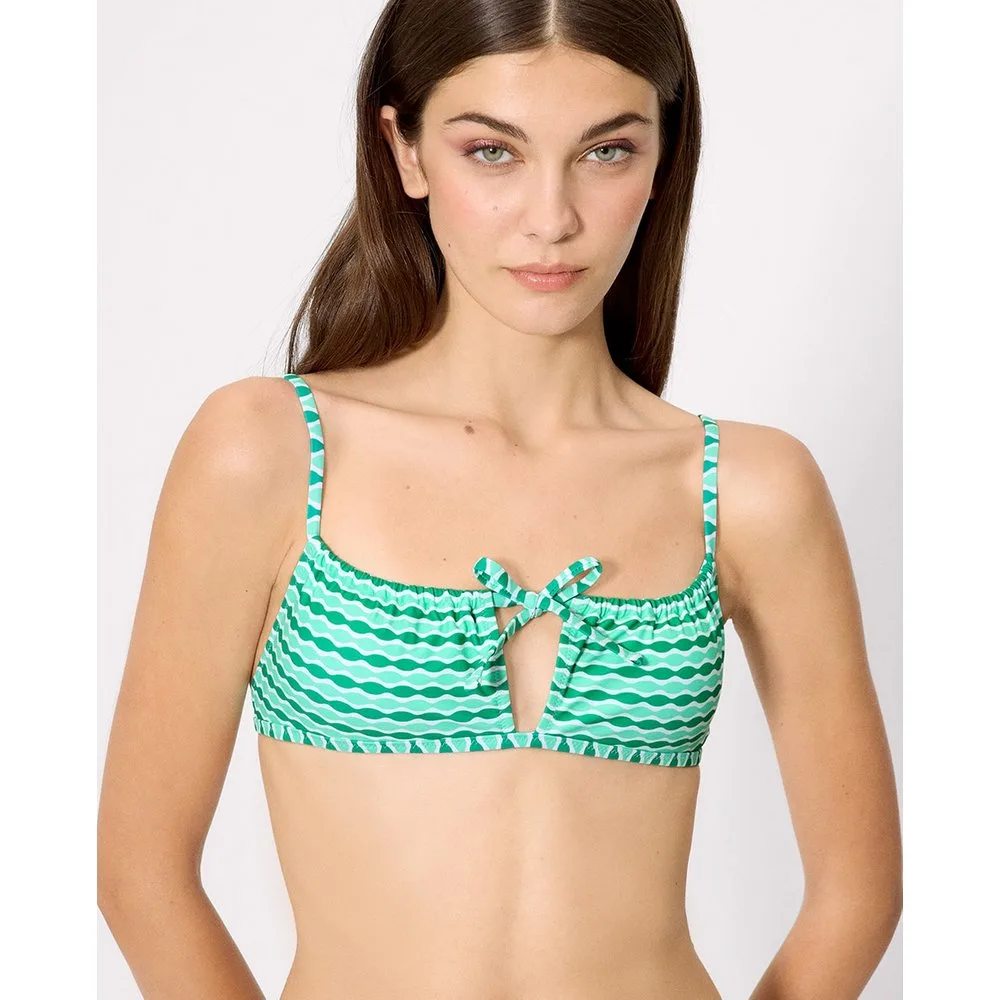 Tops de bikini triángulo estampado geométrico en copa B - Ysabel Mora - FashionsVida