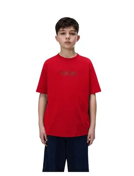 Maglietta A Maniche Corte New Box Logo Haute Red 10 Anni - Napapijri - FashionsVida