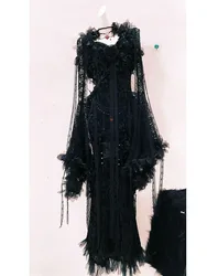 Dark lace fashionable and classical dress