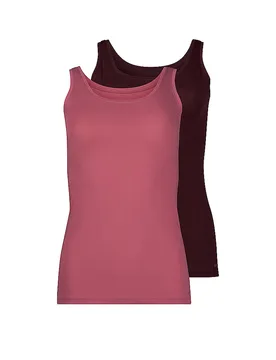 Unterhemd 2er Pkg ADVANTAGE COTTON STRETCH rosewine selection beere 40 Damen - Skiny - FashionsVida