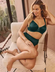 Demure Underwired Moulded Non-Padded Bra D-H Green female