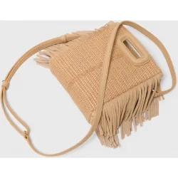 Bolso de mano m mini de efecto rafia con cierre magnético y multiposición