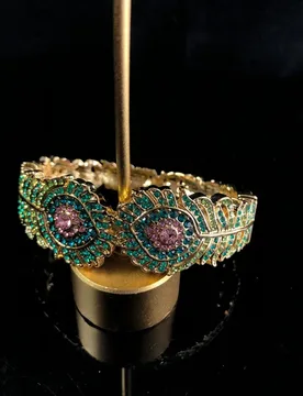 Light Luxury Retro Full Rhinestone Feather Bangle Exquisite Inlaid Open Cuff Bracelet Women High Grade Party Jewelry Gift - Aliexpress - FashionsVida