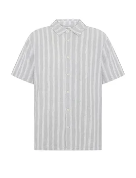 Hemd hellgrau S Herren - Knowledge Cotton Apparel - FashionsVida