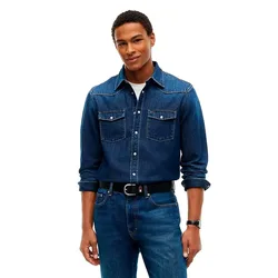 Camicia A Maniche Lunghe Dm0dm23697 Denim Dark M