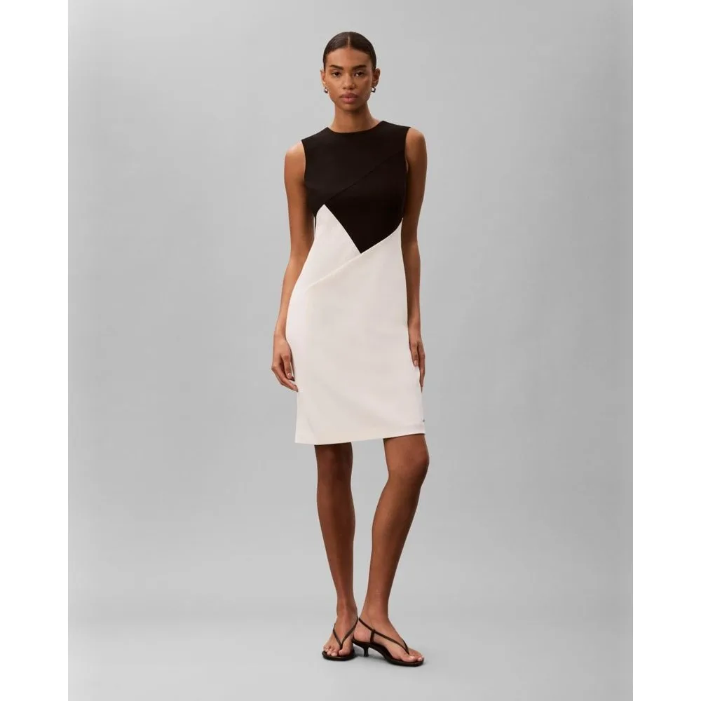 Vestido midi scuba crepe colorblock - Calvin Klein - FashionsVida
