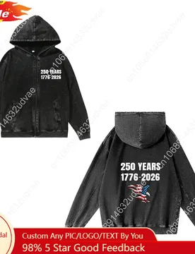 America 250th Anniversary 1776-2026 Zipper Sweatshirt Man Woman Retro Hoodies Vintage Pullover with Pocket Full Zip Jacket Top - Aliexpress - FashionsVida