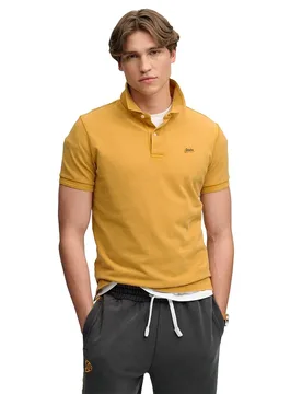 Polo à Manches Courtes Classic Pique Denim Co Ochre Brown XL - Superdry - FashionsVida
