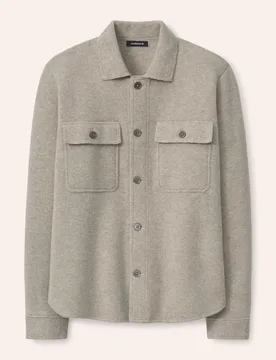 Hemdjacke aus Merinowolle, noch offen: Größenlauf, Farbe Beige, 52, extrafeine Merinowolle moderner Schnitt Herren - Walbusch - FashionsVida