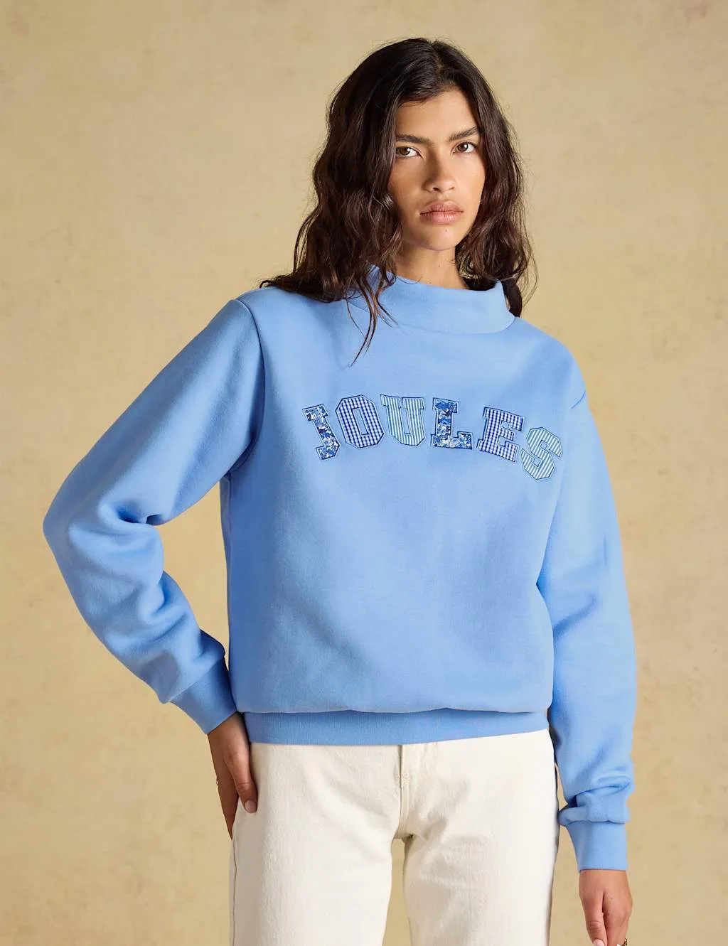 Cotton Rich Slogan Sweatshirt Blue Mix female - Joules - FashionsVida