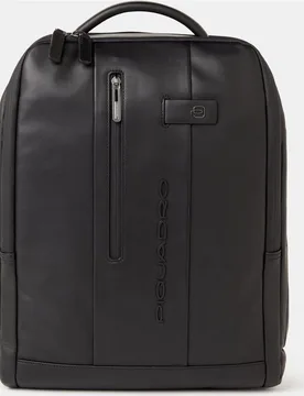 Mochila de piel negra con espacio para portátil con protección RFID - Piquadro - FashionsVida