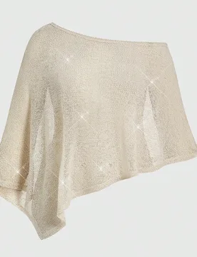 Cubrecuerpo de talla grande con hombros descubiertos, bajo asimétrico y malla calada, estilo vacaciones 3XL - Shein - FashionsVida