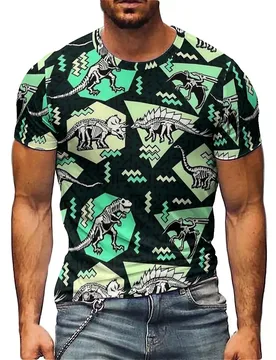 Men's 3D Printed Short Sleeve T-Shirt - Winter Loungewear Outdoor Pattern, 3D Men's Top - Aliexpress - FashionsVida