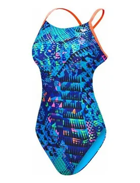 Machu Cut Out Fit Swimsuit Blue / Multi UK 32 Women - TYR - FashionsVida