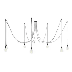 Cables Suspension Luminaire Spider 7 Falls Black One Size