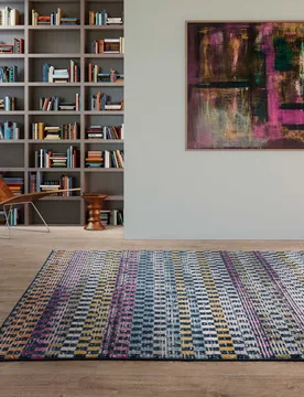 Muse Check Bright Woven Rug Multi - Asiatic - FashionsVida