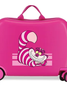 Maleta infantil 2 ruedas multidireccionales Gato Risón con capacidad de 38L en fucsia - Disney - FashionsVida