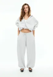Sweat-Jogger im Barrel-Fit mit Stoppern Grau Melange S