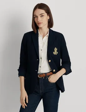 Blazer de mujer de jacquard con parche - Lauren Ralph Lauren - FashionsVida