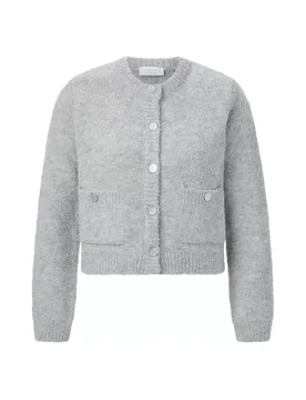 Crew-Neck Cardigan Bouclé female - L - FashionsVida