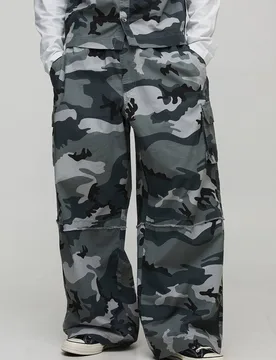 Herren Extreme Fallschirm Ripstop Camo Cargo Hose Grey Größe 5XL - boohooMAN - FashionsVida