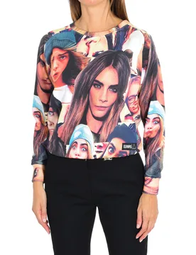 Womens Long Sleeve Round Neck Sweatshirt 15s2lj24 - Multicolour Cotton - Size X-Small - Eleven Paris - FashionsVida