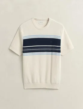 Jersey de hombre de cuello redondo y manga corta - Gant - FashionsVida